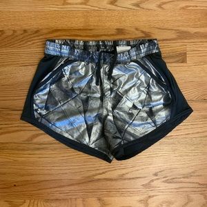 Under Armour metallic running shorts